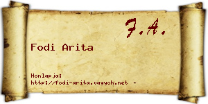 Fodi Arita névjegykártya